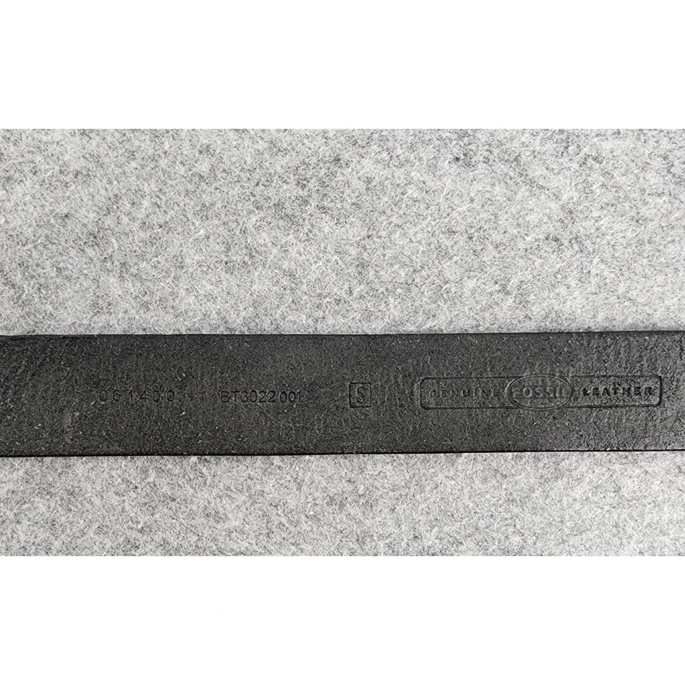 Fossil Black Embossed Leather Turquoise Filigree Buckle Western Boho Belt Small